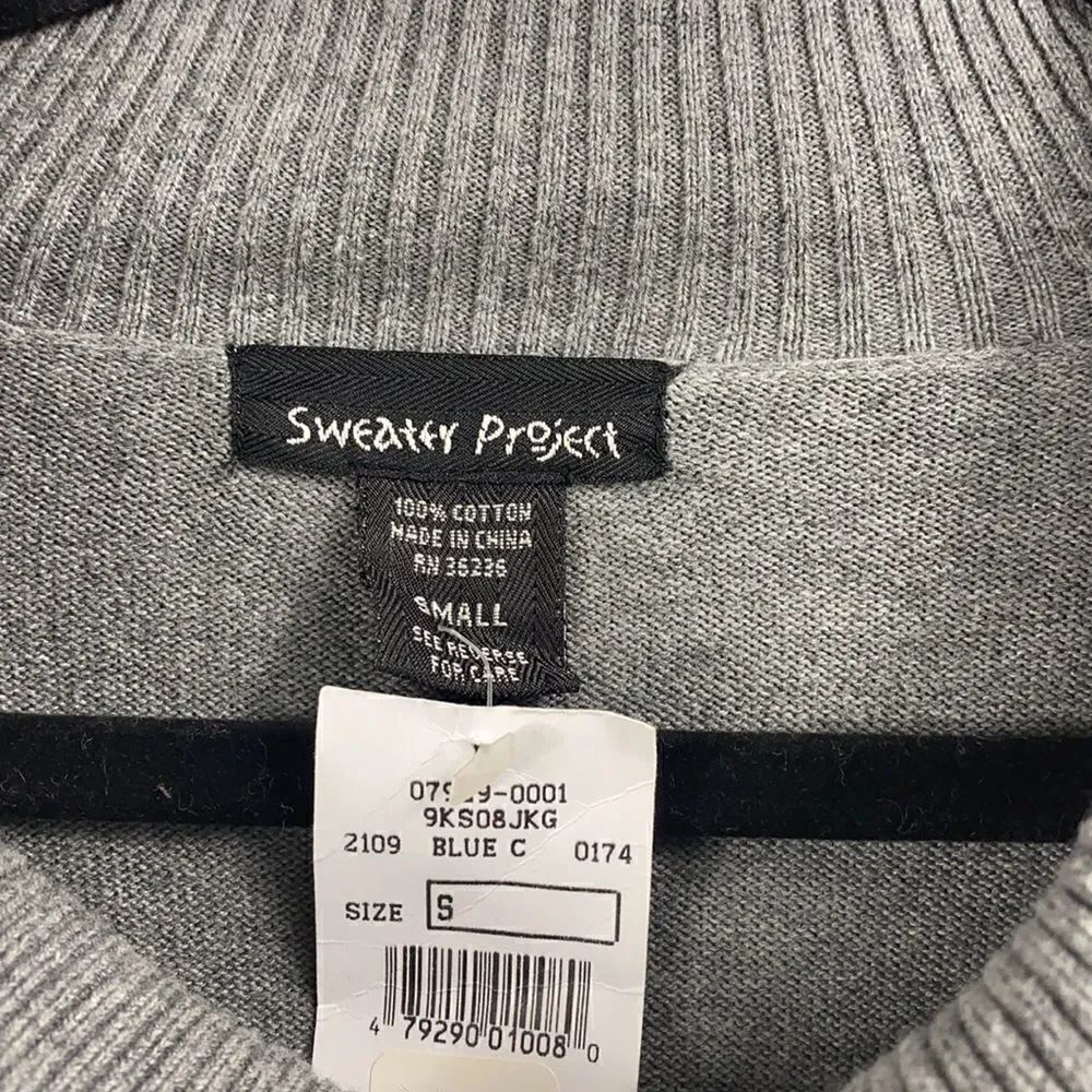Sweater Project Gray Blue Diamond Sweater size small - Picture 3 of 7